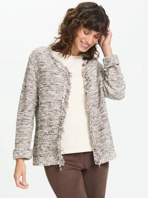 Brązowy kardigan damski Henny z frędzlami – Designer Choice Olsen