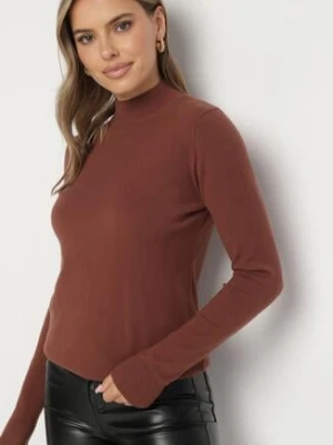 Brązowy Klasyczny Półgolf z Domieszką Kaszmiru Zailena tandem