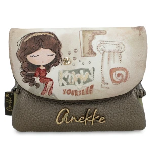 Brązowy Kompaktowy Damski Portfel Anekke Muse