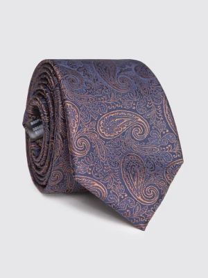 Brązowy krawat męski 00183B80PLA Giacomo Conti