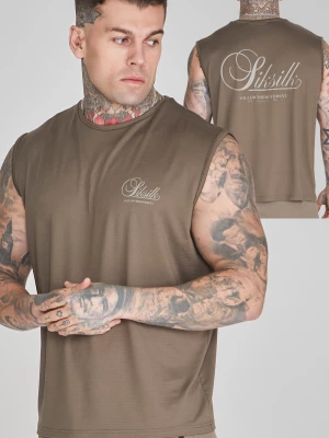 Brązowy męski bezrękawnik z logo relaxed fit SikSilk