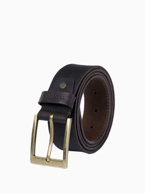 Brązowy męski pasek skórzany z przeszyciami Puccini