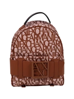 Brązowy Modny Plecak Stylowy Design Armani Exchange