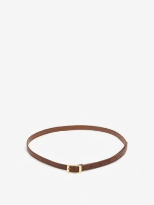 Brązowy Pasek Cienki z Prostokątną Klamrą Voreyna jordan