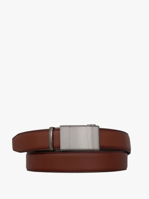 Brązowy pasek ze skóry licowej Ryłko
