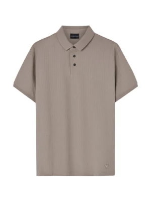Brązowy Polo Jersey Koszulka Emporio Armani