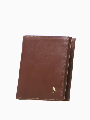 Brązowy skórzany portfel męski z zabezpieczeniem RFID Puccini
