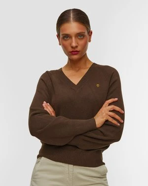 Brązowy Sweter Damski Aeronautica Militare