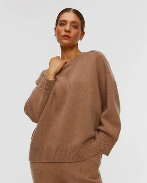 Brązowy Sweter Kaszmirowy Damski Kujten Diane