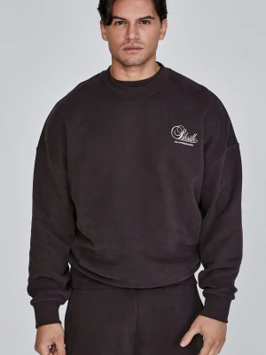 Brązowy sweter męski z grafiką SikSilk
