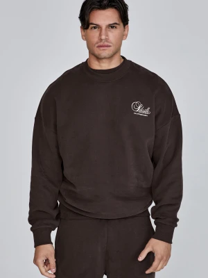 Brązowy sweter męski z grafiką SikSilk