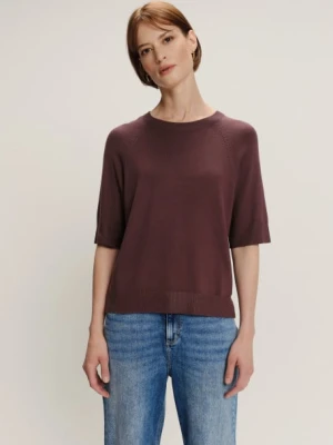 Brązowy sweter z krótkim rękawem Greenpoint