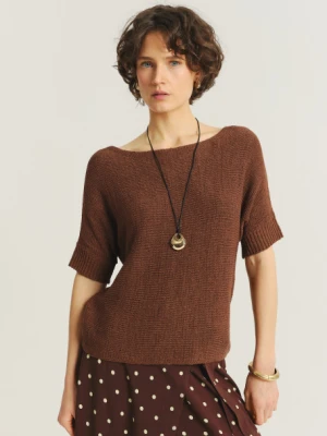 Brązowy sweter z krótkim rękawem Greenpoint