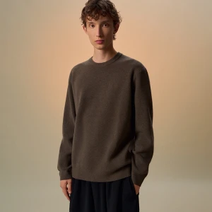 Brązowy sweter z okrągłym dekoltem House