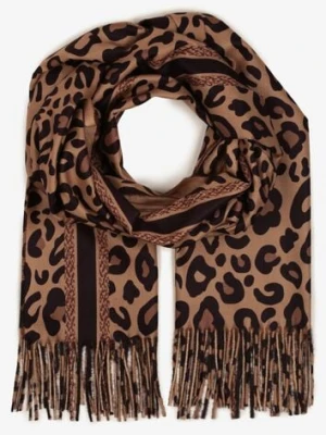 Brązowy Szalik z Wiskozy z Frędzlami Sialion