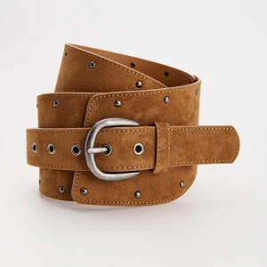 Brązowy szeroki pasek z imitacji zamszu House