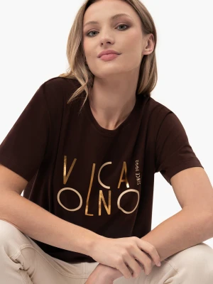 Brązowy t-shirt, Comfort Fit, T-MADAME Volcano