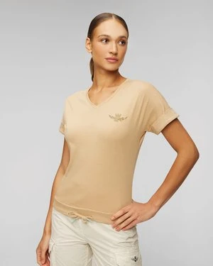 Brązowy T-shirt damski Aeronautica Militare