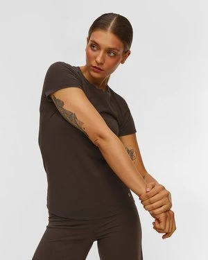 Brązowy T-shirt damski Deha