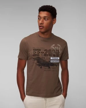 Brązowy T-shirt Męski Aeronautica Militare