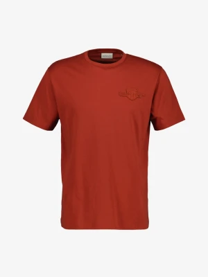 Brązowy t-shirt męski GANT