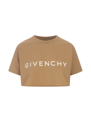 Brązowy T-shirt z logo 4G Givenchy