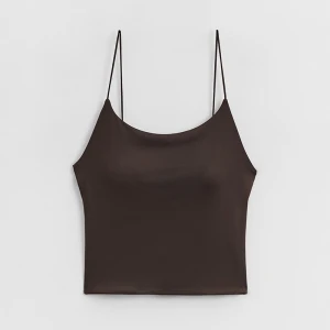 Brązowy top ULTRAFLEX na cienkich ramiączkach z miseczkami usztwniającymi House