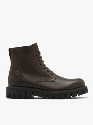 Brązowy trzewik męski na traktorowym spodzie Ryłko