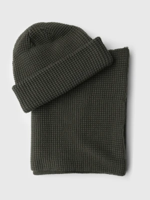 Brązowy zestaw czapka i szal 00001A80GXA Giacomo Conti