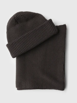 Brązowy zestaw czapka i szal 00001A80GXA Giacomo Conti