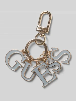 Brelok do kluczy z detalem z logo Guess Jasnoniebieski