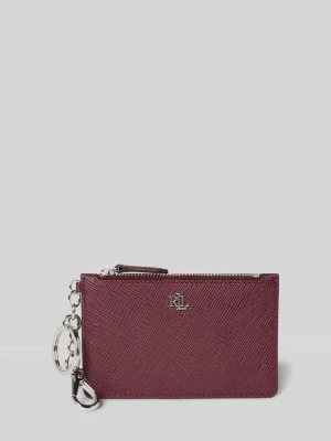 Etui na karty ze skóry bydlęcej z karabińczykiem Lauren Ralph Lauren