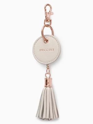 Brelok do kluczy ze skóry naturalnej beżowy Puccini
