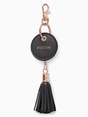 Brelok do kluczy ze skóry naturalnej czarny Puccini