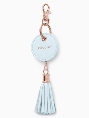 Brelok do kluczy ze skóry naturalnej niebieski Puccini