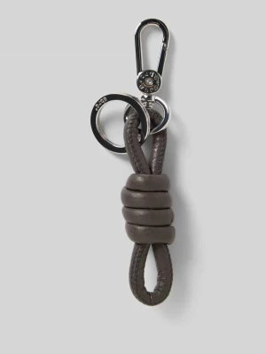 Brelok do kluczy ze skóry naturalnej z wyhaftowanym logo abro