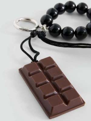 Brelok z koralikami brązowy - Teen - Rozmiar uniwersalny - MANGO TEEN