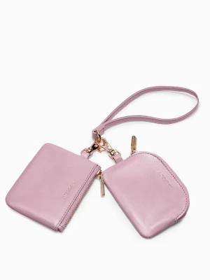 Brelok z saszetkami ze skóry naturalnej różowy Puccini