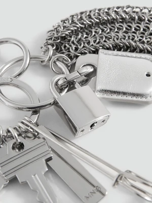 Brelok z zawieszkami srebrny - Kobieta - Rozmiar uniwersalny - MANGO