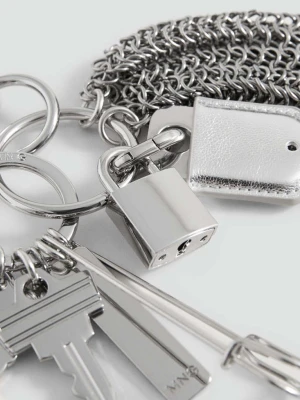 Brelok z zawieszkami srebrny - Kobieta - Rozmiar uniwersalny - MANGO