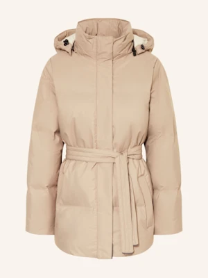Brgn Płaszcz Puchowy Nysne Z Odpinanym Kapturem beige
