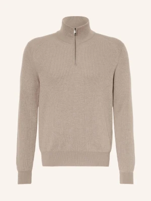 Brioni Sweter Typu Troyer Z Kaszmiru beige SZARY