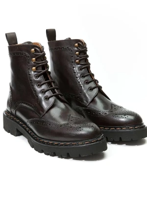 British Passport Skórzane botki w kolorze brązowym rozmiar: 37