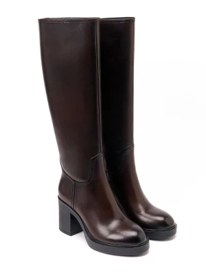 British Passport Skórzane kozaki w kolorze brązowym rozmiar: 38