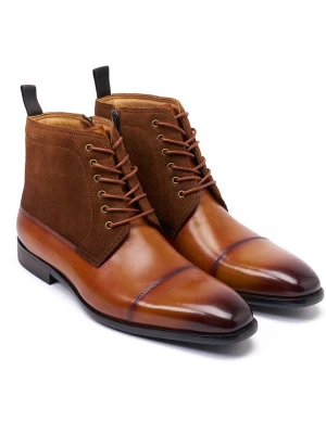 British Passport Skórzane trzewiki w kolorze szarym rozmiar: 42