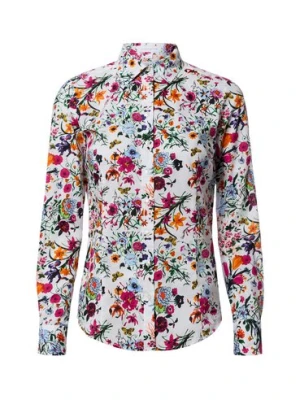 brookshire Bluzka damska Kobiety Bawełna wielokolorowy|biały|wyrazisty róż wzorzysty,