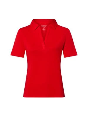 brookshire Damska koszulka polo Kobiety Bawełna czerwony jednolity,