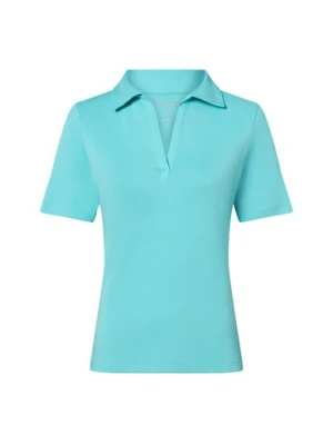 brookshire Damska koszulka polo Kobiety Bawełna niebieski jednolity,