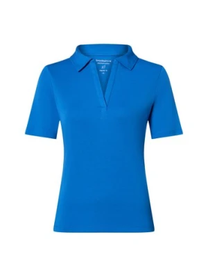 brookshire Damska koszulka polo Kobiety Bawełna niebieski jednolity,
