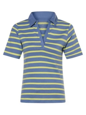 brookshire Damska koszulka polo Kobiety Bawełna niebieski|żółty w paski,